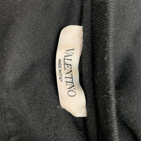 VALENTINO Camiseta de algodón con cuello redondo y logo 2099 en blanco y negro Talla L