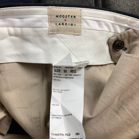 WOOSTER + LARDINI Size 34 Grey & Navy Color Block Wool Cropped Dress Pants