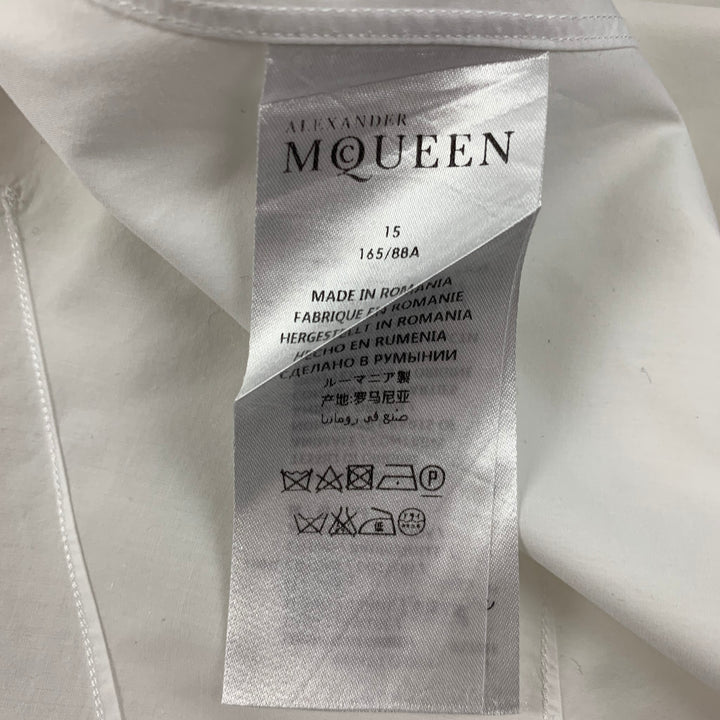 ALEXANDER MCQUEEN Size XS White Cotton Button Up Short Sleeve Shirt