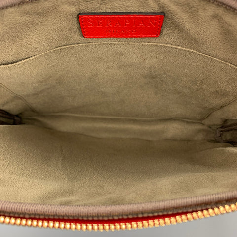 SERAPIAN Red Leather Zip Up iPad Case