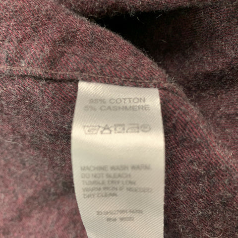 TODD SNYDER Size M Eggplant Heather Cotton &  Cashmere Long Sleeve Shirt