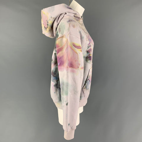 MADHAPPY Size S Lilac Multi-Color Tie Dye Cotton Hoodie Sweatshirt
