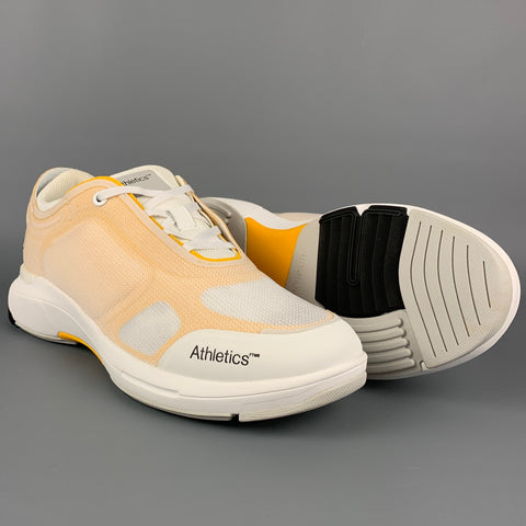 ATHLETICS Size 11 White Polyester Lace Up One Sneakers
