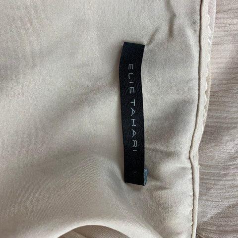 ELIE TAHARI Size 2 Beige Chiffon Eyelet Silk Belted Skirt