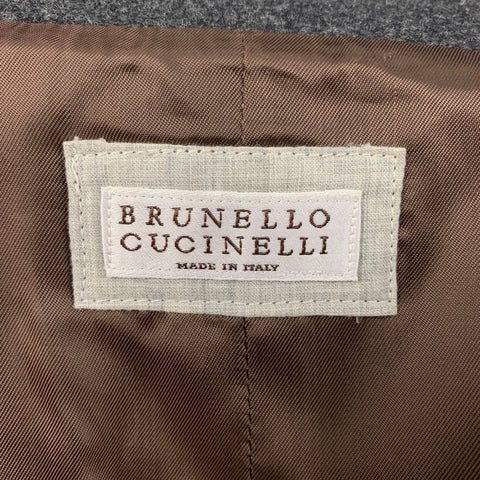 BRUNELLO CUCINELLI Size 40 Charcoal Heather Wool Side Tabs Vest