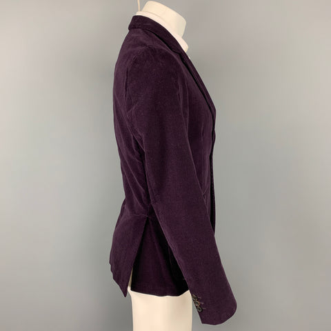 PAUL SMITH Soho Fit Size 38 Eggplant Textured Corduroy Notch Lapel Sport Coat