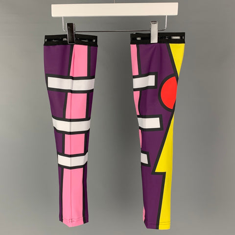 WALTER VAN BEIRENDONCK SS20 Size M Blue Pink Graphic Nylon Jersey Bike Top