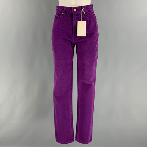 ULLA JOHNSON Size 25 Purple Cotton High Waisted Jeans