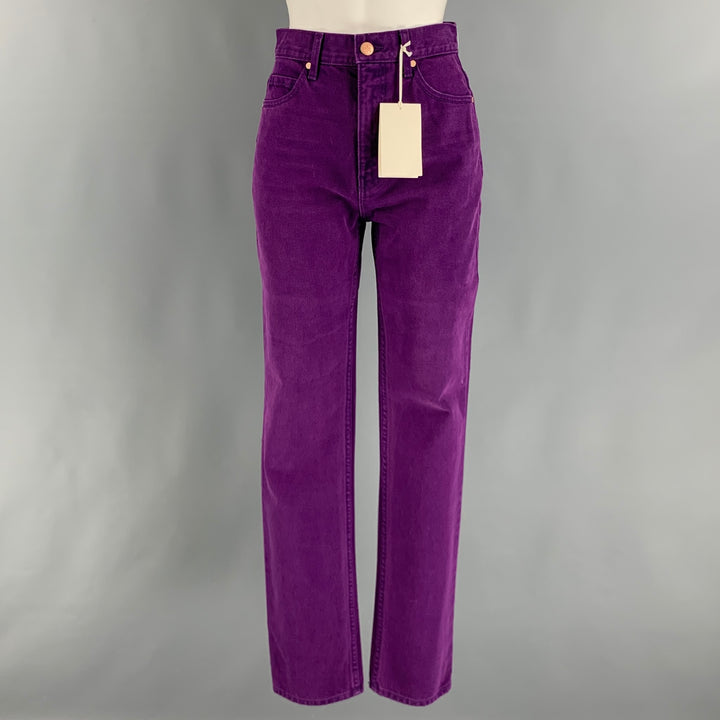 ULLA JOHNSON Size 25 Purple Cotton High Waisted Jeans