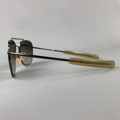 FENDI Black & Taupe Acetate Metal Sunglasses