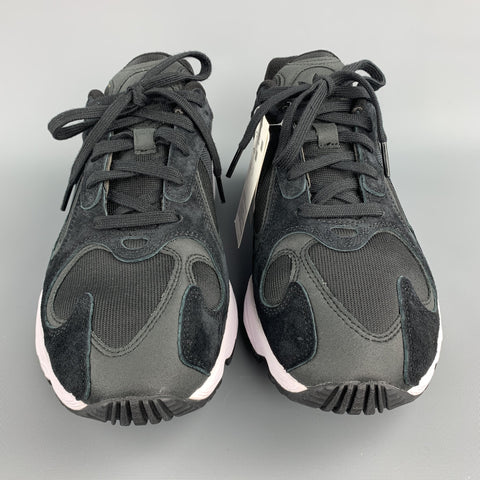 ADIDAS Size 8.5 Black Mixed Materials Nylon Lace Up Sneakers