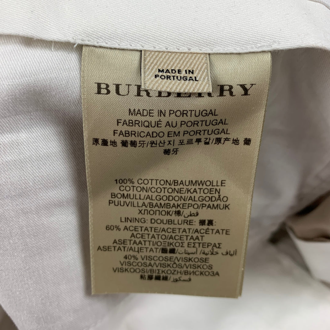 BURBERRY LONDON Size 36 Beige Cotton Notch Lapel Suit