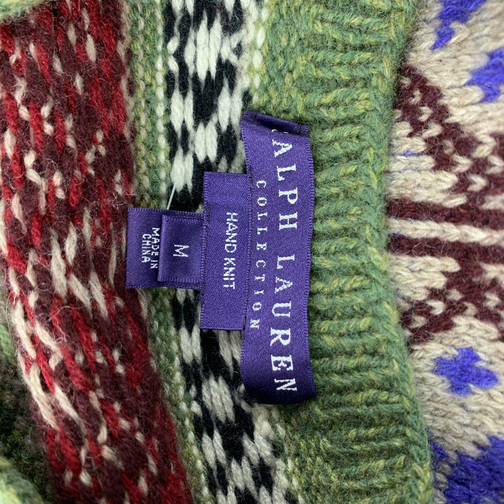 RALPH LAUREN Collection Size M Multi-Color Hand Knit Cashmere / Wool Vest