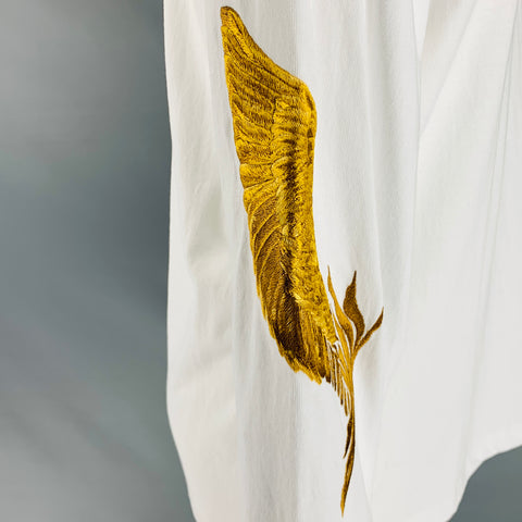 CHRISTIAN DADA Talla XS Camiseta de manga larga de algodón con bordado en oro blanco