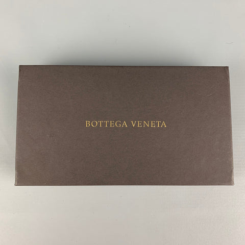 BOTTEGA VENETA Brown Woven Leather Key Ring
