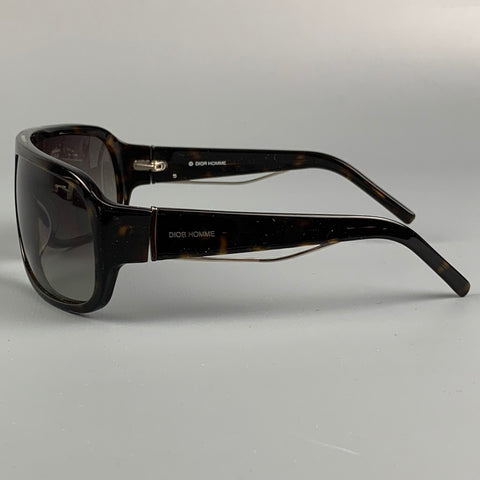 DIOR HOMME Brown Acetate Black Tie Sunglasses