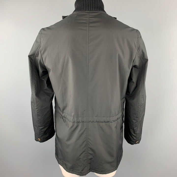 ALLEGRI Size XL Black Nylon Patch Pocket Zip Up Jacket