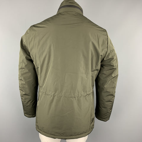 EREDI PISANO Size M Olive Green Padded Patch Pocket Winter Jacket