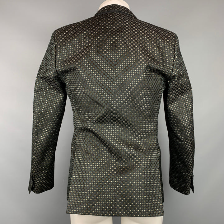 DSQUARED2 Taille 38 Manteau de sport à revers en mélange de polyester et brocart noir et doré