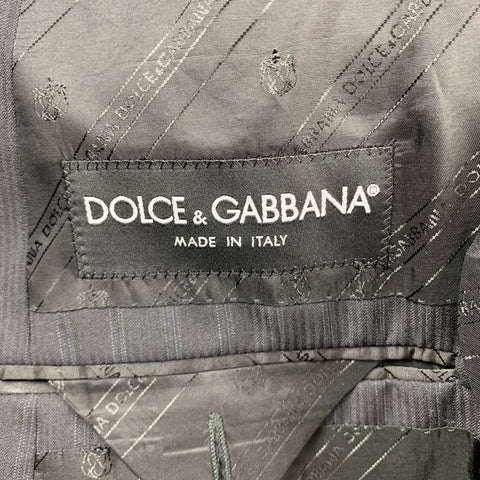DOLCE & GABBANA 42 Regular Black Wool Peak Lapel 34 x 28 Suit