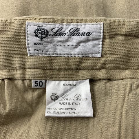LORO PIANA Size 34 Khaki Cotton 29 Zip Fly Casual Pants