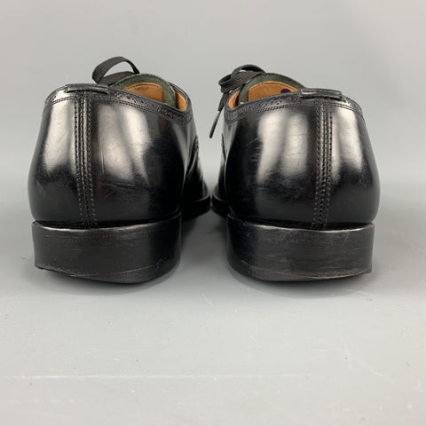 CHURCH'S Size 8.5 Black Perforated Leather Lace Up