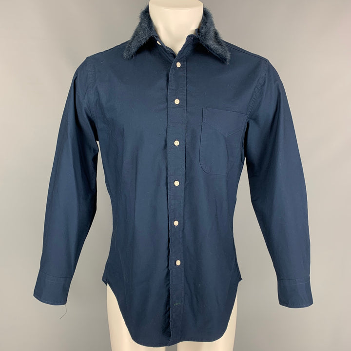 Vintage GITMAN BROS Size M Navy Cotton One Pocket Long Sleeve Shirt