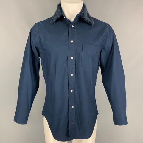 vintage GITMAN BROS Taille M Marine Coton One Pocket Chemise à manches longues