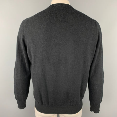 MALO Size L Black Cashmere Crew-Neck Pullover Sweater