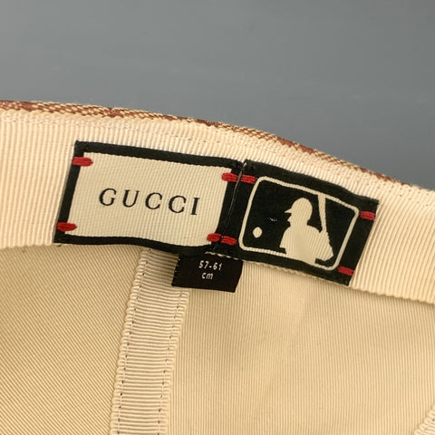 Gorra GUCCI de lona con monograma caqui NY Yankees GG
