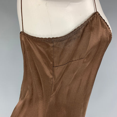 ELIE TAHARI Blusa camisola de seda marrón talla S