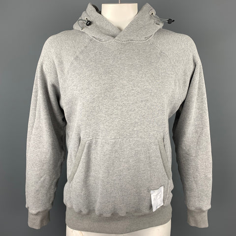 SATISFY Size L Light Gray Cotton Jogger Hooded Sweatshirt