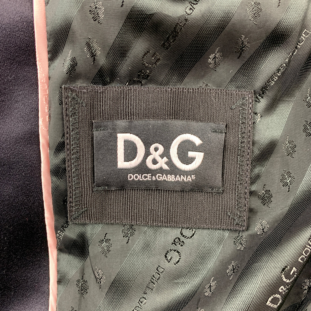 D&G by DOLCE & GABBANA Size 38 Black Velvet Peak Lapel Sport Coat