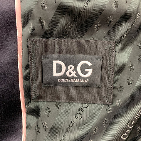 D&G by DOLCE & GABBANA Size 38 Black Velvet Peak Lapel Sport Coat