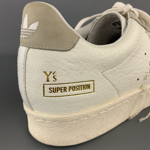 Y's ADIDAS Size 11 White Stitched Leather SUPER POSITION Sneakers