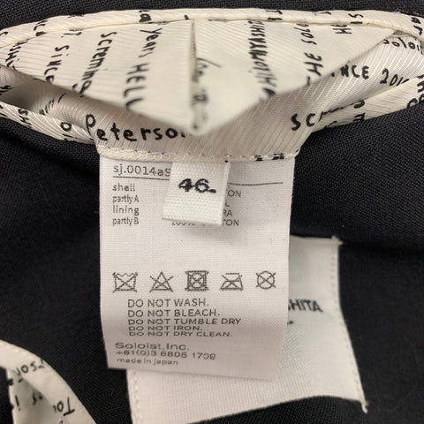 TAKAHIROMOIYASHITA Size 36 Black & White Logo Cotton Open Back Vest
