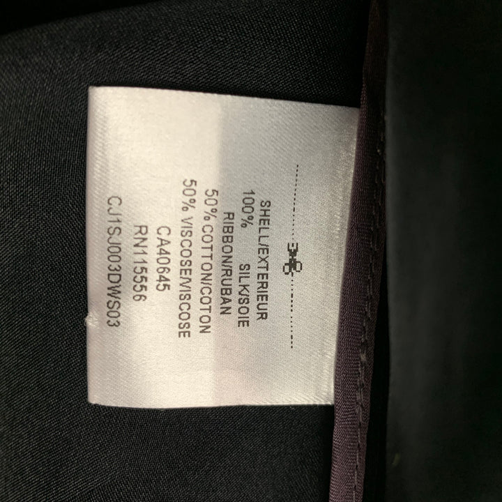 PORTS 1961 Size 10 Black Silk See Through Notch Lapel Jacket
