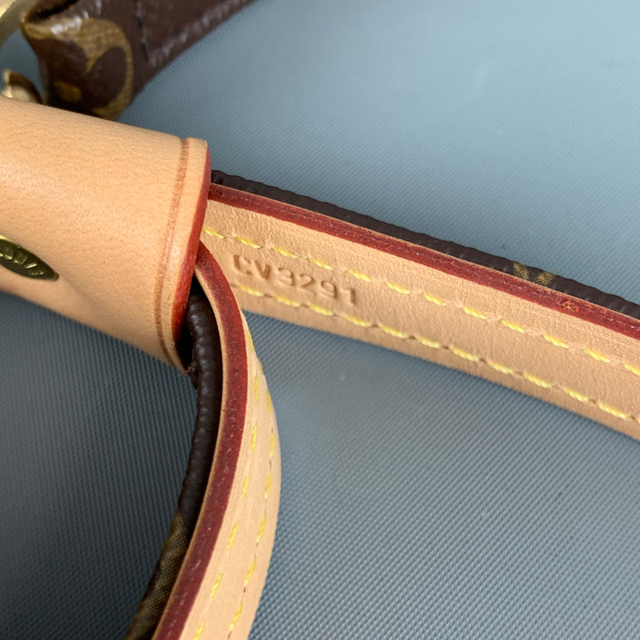 LOUIS VUITTON Laisse Pour Chien Marron Beige Monogramme Enduit Maroquinerie