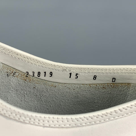 SALVATORE FERRAGAMO Size 9 White Leather Cap Toe Lace Up Shoes