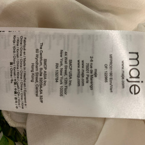 MAJE Size 0 Cream Multi-Color Polyester Floral Long Dress
