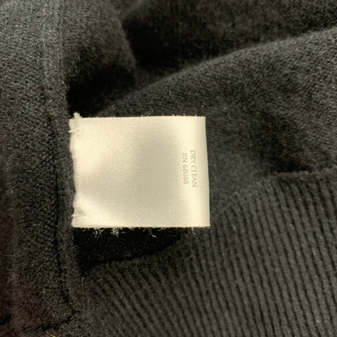 TSE Size L Black Cashmere Zip Up Cardigan