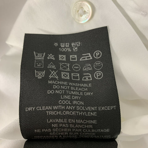 BURBERRY PRORSUM Talla 38 Camisa de manga larga de algodón sólido blanco con un bolsillo