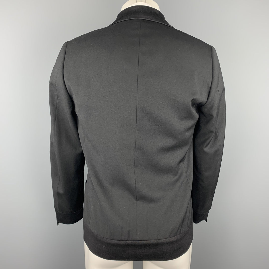 PAUL SMITH Size 38 Black Wool Blend Shawl Collar Sport Coat