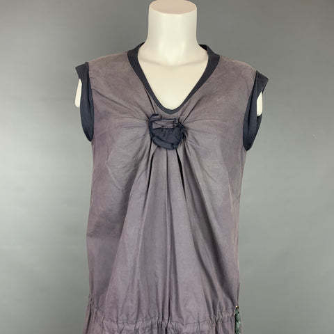 BRUNELLO CUCINELLI Size L Purple Cotton / Lycra Sleeveless Dress