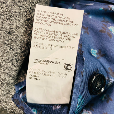 DOLCE & GABBANA Size 40 Grey Black Heather Wool Peak Lapel Sport Coat