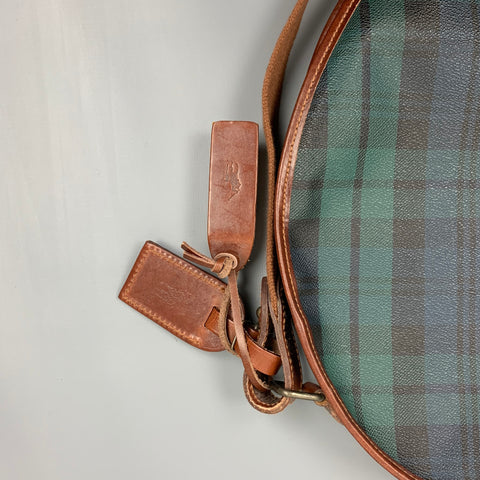 Vintage RALPH LAUREN Blackwatch Coated Canvas Leather Tennis Racket Cover