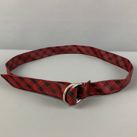 GANT Size One Size Burgundy Black Plaid Ribbon Belt