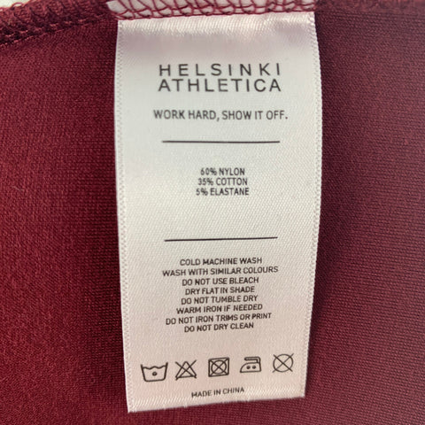 HELSINKI ATHLETICA Taille S Short à cordon de serrage en mélange de nylon bordeaux