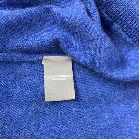 NEIMAN MARCUS Talla M Jersey de punto de cachemir / seda con cuello en V azul