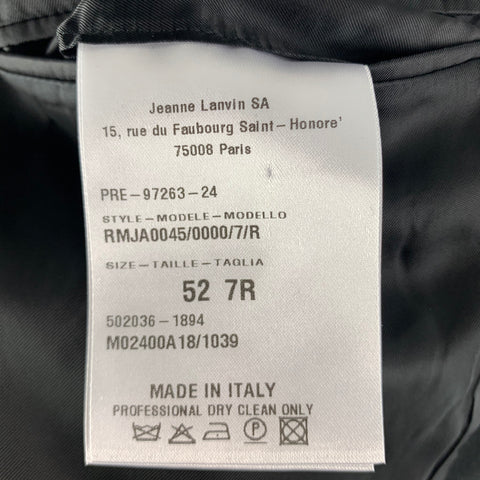 LANVIN Chest Size 42 Regular Navy Burgundy Jacquard Silk / Polyester Sport Coat